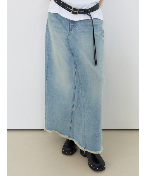 ETMON（エトモン）の「Washed Long Denim Skirt Blue（スカート・レディース・その他・S/M）」の2枚目の写真