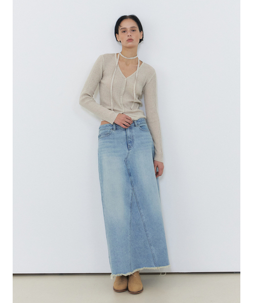 ETMON（エトモン）の「Washed Long Denim Skirt Blue（スカート・レディース・その他・S/M）」の4枚目の写真