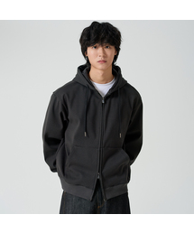 OWSA（オウサ）の「ストライプ2ウェイ起毛フードジップアップ（パーカー）」