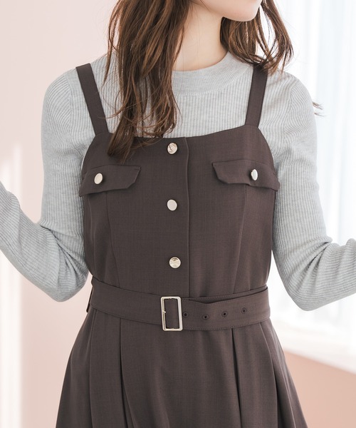 セール】2026春夏新作 フラップ付きジャンスカ（ジャンパースカート