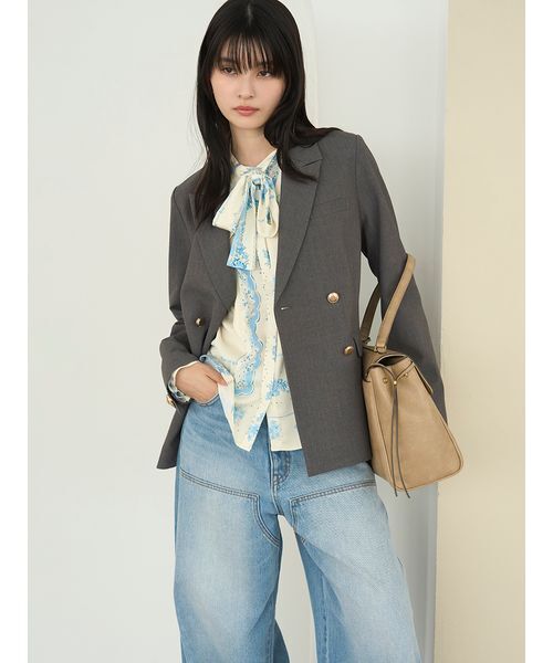 LILY BROWN（リリーブラウン）の「【WEB限定00サイズ】ダブルニーカーブワイドデニムパンツ（デニムパンツ・レディース・その他/ブルー/ピンク・0/1）」の9枚目の写真