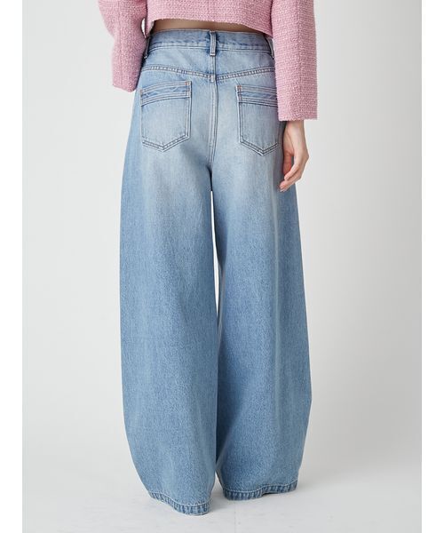 LILY BROWN（リリーブラウン）の「【WEB限定00サイズ】ダブルニーカーブワイドデニムパンツ（デニムパンツ・レディース・その他/ブルー/ピンク・0/1）」の15枚目の写真