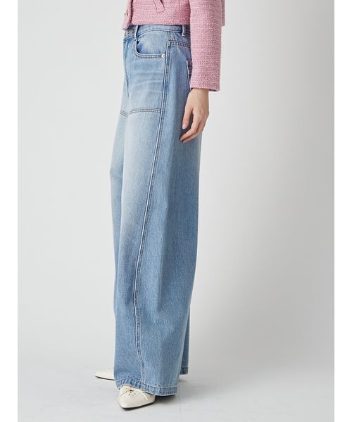 LILY BROWN（リリーブラウン）の「【WEB限定00サイズ】ダブルニーカーブワイドデニムパンツ（デニムパンツ・レディース・その他/ブルー/ピンク・0/1）」の16枚目の写真