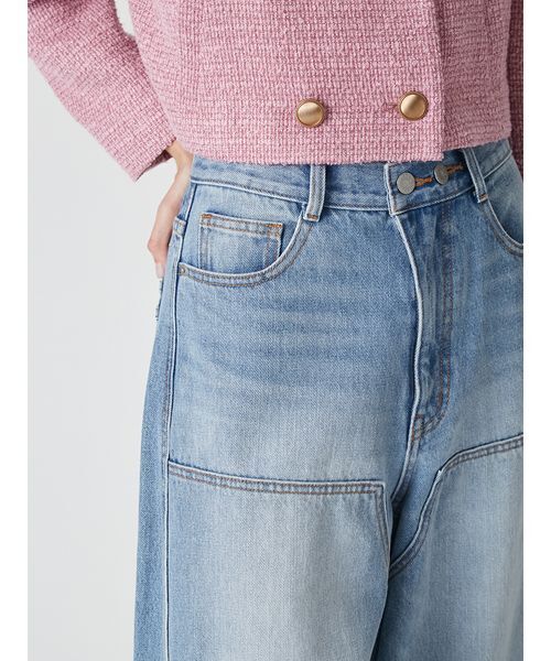 LILY BROWN（リリーブラウン）の「【WEB限定00サイズ】ダブルニーカーブワイドデニムパンツ（デニムパンツ・レディース・その他/ブルー/ピンク・0/1）」の18枚目の写真