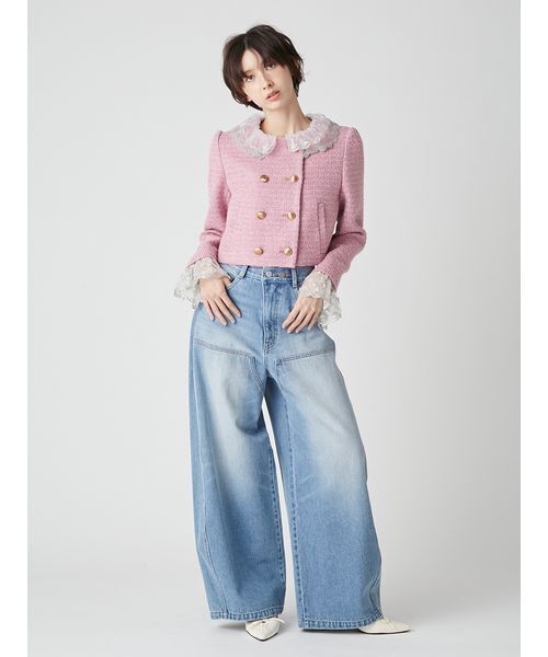 LILY BROWN（リリーブラウン）の「【WEB限定00サイズ】ダブルニーカーブワイドデニムパンツ（デニムパンツ・レディース・その他/ブルー/ピンク・0/1）」の21枚目の写真