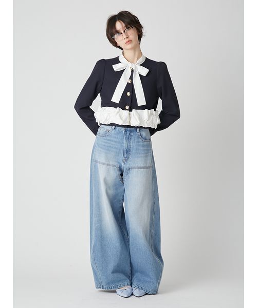 LILY BROWN（リリーブラウン）の「【WEB限定00サイズ】ダブルニーカーブワイドデニムパンツ（デニムパンツ・レディース・その他/ブルー/ピンク・0/1）」の22枚目の写真