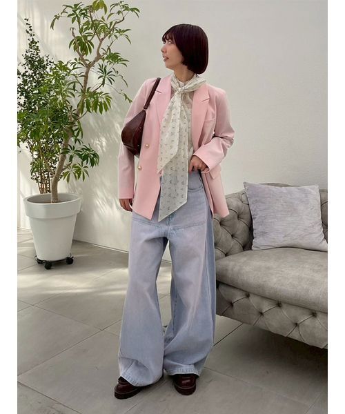 WEB限定00サイズ】ダブルニーカーブワイドデニムパンツ（デニムパンツ