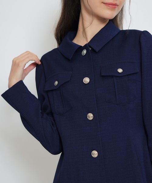 REDYAZEL（レディアゼル）の「スプリングツイードシャツミニフレアワンピース（ワンピース・レディース・イエロー/ミント/ネイビー/ピンク/オフホワイト・SMALL/MEDIUM）」の21枚目の写真