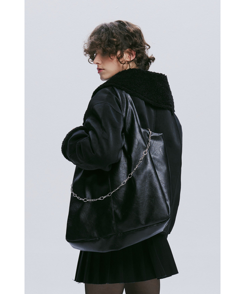 AFTERHOURS(アフターアワーズ)の「CHAIN BIG BAG (BLACK)(トートバッグ・レディース・その他・FREE)」の1枚目の写真