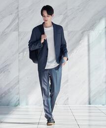 tk.TAKEO KIKUCHI（ティーケータケオキクチ）の「【上下2点セット】洗えるピンヘッドストレッチセットアップ/ビジネスOK（セットアップ）」