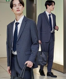 tk.TAKEO KIKUCHI | 【上下2点セット】洗えるピンヘッドストレッチセットアップ/ビジネスOK(セットアップ)