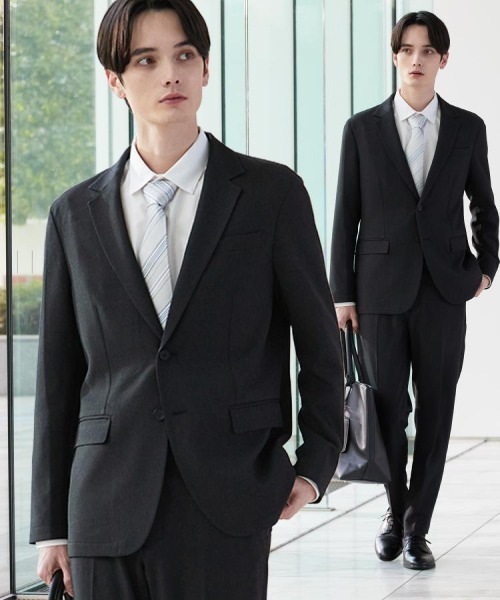 tk.TAKEO KIKUCHI（ティーケータケオキクチ）の「【上下2点セット】洗えるピンヘッドストレッチセットアップ/ビジネスOK（セットアップ・メンズ・ブルー/ブルー系その他/ブラック・03/02/01/04）」の2枚目の写真