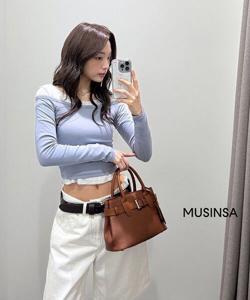 MUSINSA STANDARD WOMAN（ムシンサスタンダードウーマン）の「ウィメンズ ポインテール バレリーナ 長袖Tシャツ [メランジ ライトグレー]（Tシャツ/カットソー・レディース・その他・SMALL/MEDIUM/LARGE/X-SMALL）」の8枚目の写真