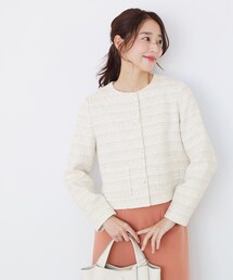 COUP DE CHANCE｜クードシャンスのノーカラージャケット（ツイード