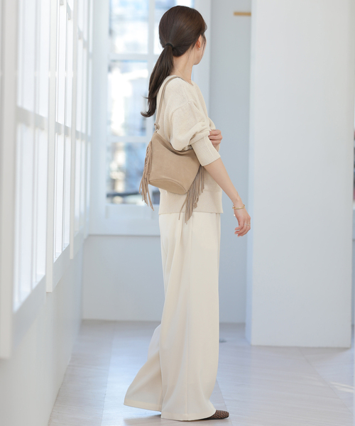 JOURNAL STANDARD relume（ジャーナルスタンダード　レリューム）の「リネンコットン2WAYプルオーバー（ニット/セーター・レディース・グリーン/ネイビー/アイボリー・FREE）」の6枚目の写真