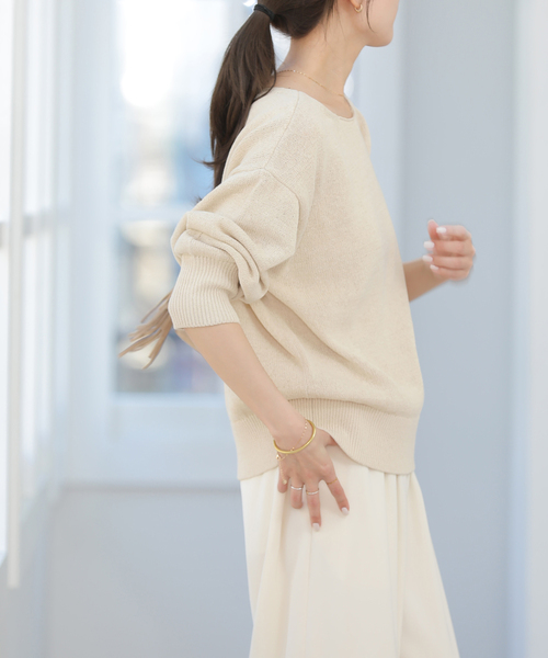 JOURNAL STANDARD relume（ジャーナルスタンダード　レリューム）の「リネンコットン2WAYプルオーバー（ニット/セーター・レディース・グリーン/ネイビー/アイボリー・FREE）」の11枚目の写真