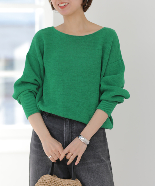 JOURNAL STANDARD relume（ジャーナルスタンダード　レリューム）の「リネンコットン2WAYプルオーバー（ニット/セーター・レディース・グリーン/ネイビー/アイボリー・FREE）」の17枚目の写真