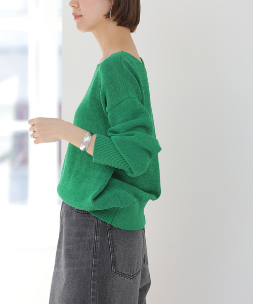 JOURNAL STANDARD relume（ジャーナルスタンダード　レリューム）の「リネンコットン2WAYプルオーバー（ニット/セーター・レディース・グリーン/ネイビー/アイボリー・FREE）」の20枚目の写真