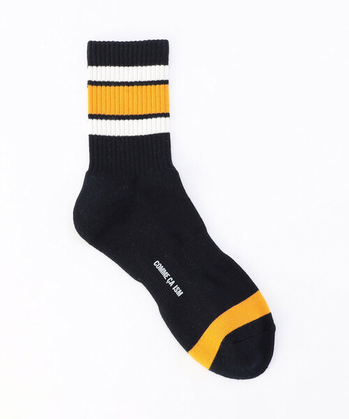 COMME CA ISM(コムサイズム)の「裏パイル ラインボーダー柄 ソックス(ソックス/靴下・メンズ・ネイビー/ホワイト/ブラック・27cm)」の3枚目の写真