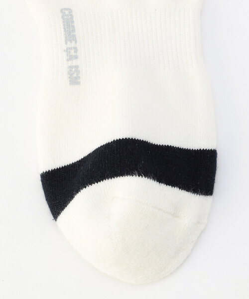 COMME CA ISM(コムサイズム)の「裏パイル ラインボーダー柄 ソックス(ソックス/靴下・メンズ・ネイビー/ホワイト/ブラック・27cm)」の6枚目の写真