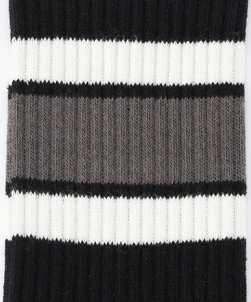 COMME CA ISM(コムサイズム)の「裏パイル ラインボーダー柄 ソックス(ソックス/靴下・メンズ・ネイビー/ホワイト/ブラック・27cm)」の9枚目の写真