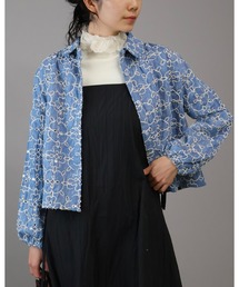 Doumoi（ドゥモエ）の「刺繍スパンコール付き　デニム　デザイン　ジャケット（デニムジャケット）」