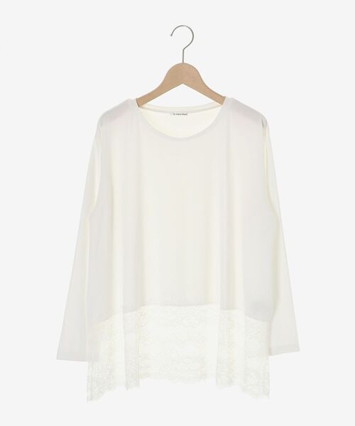 le.coeur blanc（ルクールブラン）の「裾レースコンビカットソー（Tシャツ/カットソー・レディース・ブラック・38）」の2枚目の写真