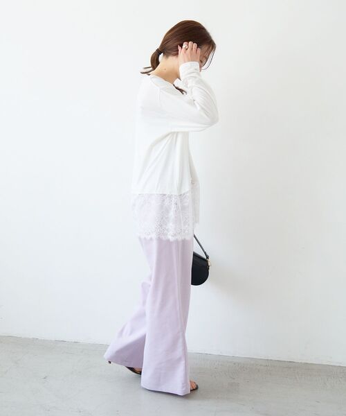 le.coeur blanc（ルクールブラン）の「裾レースコンビカットソー（Tシャツ/カットソー・レディース・ブラック・38）」の10枚目の写真