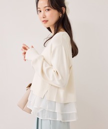 VIS | 【美得】ペプラムオーガンジードッキングニットプルオーバー(ニット/セーター)