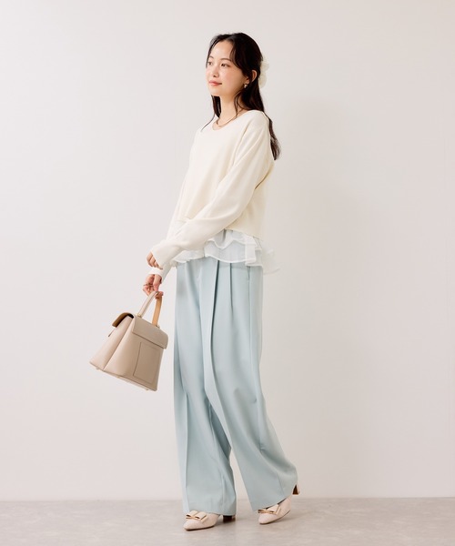 VIS（ビス）の「【美得】ペプラムオーガンジードッキングニットプルオーバー（ニット/セーター・レディース・グレー/ピンク/ブラック/キナリ・FREE）」の15枚目の写真