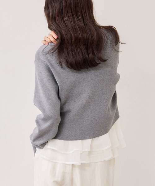 VIS（ビス）の「【美得】ペプラムオーガンジードッキングニットプルオーバー（ニット/セーター・レディース・グレー/ピンク/ブラック/キナリ・FREE）」の22枚目の写真