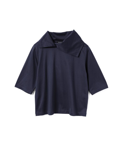 mizuiroind（ミズイロインド）の「mizuiro ind アシンメトリーカラープルオーバー（Tシャツ/カットソー・レディース・ブルー/オフホワイト/ブラック/グリーン/ネイビー・FREE）」の4枚目の写真
