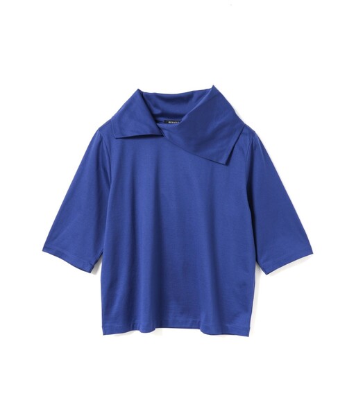 mizuiroind（ミズイロインド）の「mizuiro ind アシンメトリーカラープルオーバー（Tシャツ/カットソー・レディース・ブルー/オフホワイト/ブラック/グリーン/ネイビー・FREE）」の5枚目の写真