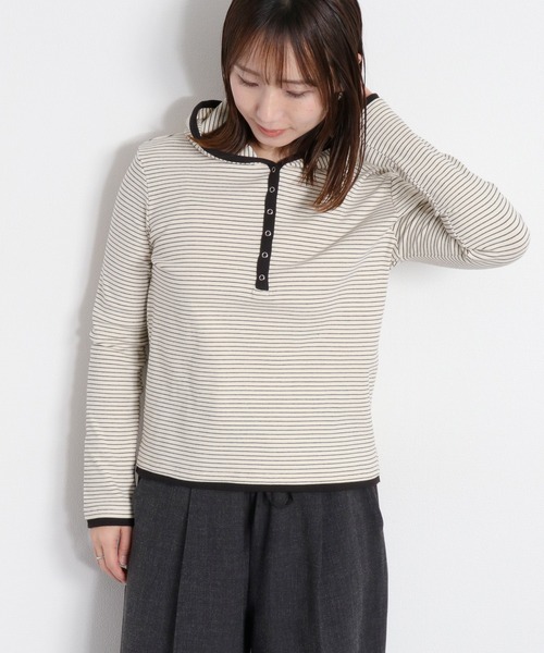 cepo(セポ)の「配色ヘンリーネックパーカープルオーバー(パーカー・レディース・グレー/ブラック/ホワイト系その他・M)」の9枚目の写真