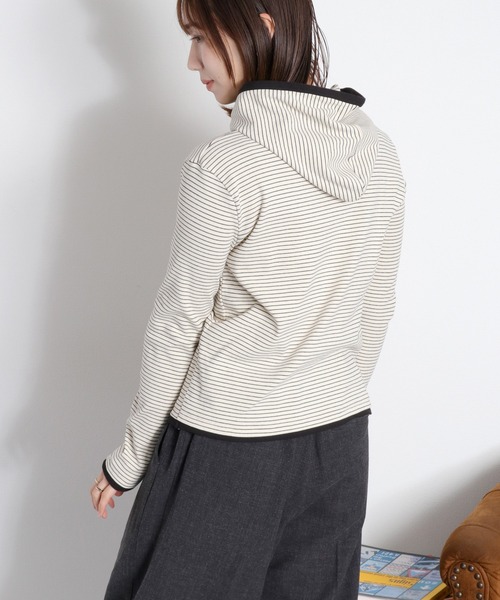 cepo(セポ)の「配色ヘンリーネックパーカープルオーバー(パーカー・レディース・グレー/ブラック/ホワイト系その他・M)」の10枚目の写真