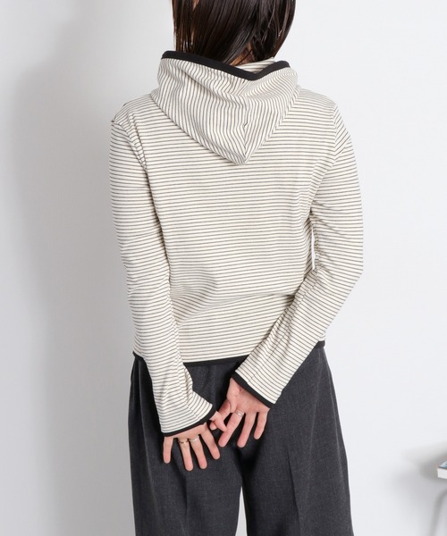 cepo(セポ)の「配色ヘンリーネックパーカープルオーバー(パーカー・レディース・グレー/ブラック/ホワイト系その他・M)」の11枚目の写真