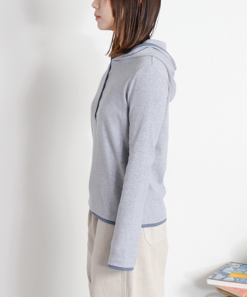 cepo(セポ)の「配色ヘンリーネックパーカープルオーバー(パーカー・レディース・グレー/ブラック/ホワイト系その他・M)」の18枚目の写真