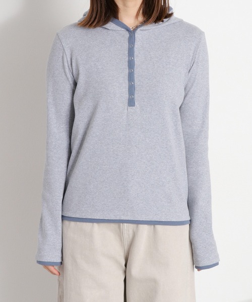 cepo(セポ)の「配色ヘンリーネックパーカープルオーバー(パーカー・レディース・グレー/ブラック/ホワイト系その他・M)」の17枚目の写真