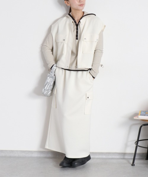 cepo(セポ)の「配色ヘンリーネックパーカープルオーバー(パーカー・レディース・グレー/ブラック/ホワイト系その他・M)」の7枚目の写真