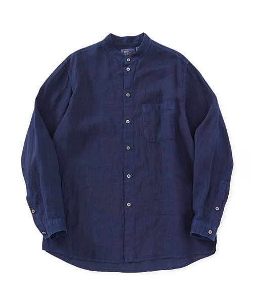 BLUE BLUE JAPAN(ブルーブルージャパン)の「ホンアイリネン スタンドカラー ロングスリーブシャツ(シャツ/ブラウス・メンズ・C/A/B・XL/L/S/M)」の1枚目の写真