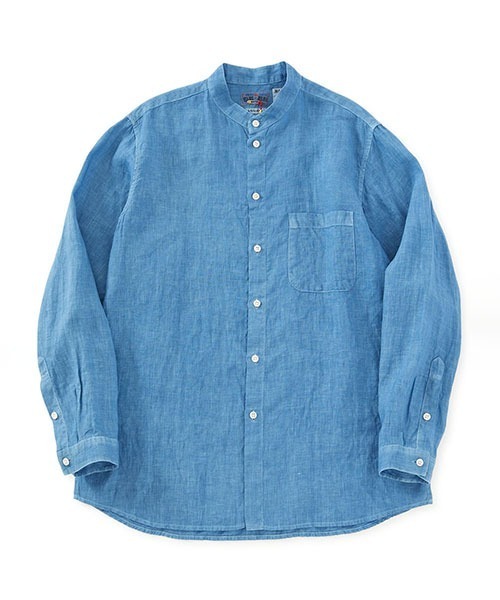 BLUE BLUE JAPAN(ブルーブルージャパン)の「ホンアイリネン スタンドカラー ロングスリーブシャツ(シャツ/ブラウス・メンズ・C/A/B・XL/L/S/M)」の2枚目の写真