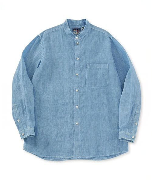 BLUE BLUE JAPAN(ブルーブルージャパン)の「ホンアイリネン スタンドカラー ロングスリーブシャツ(シャツ/ブラウス・メンズ・C/A/B・XL/L/S/M)」の3枚目の写真