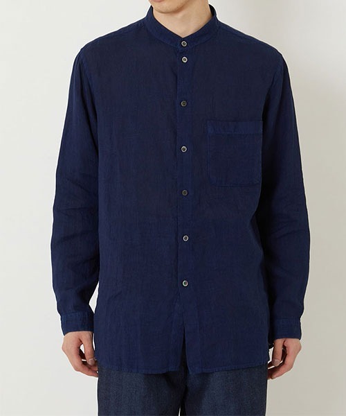 BLUE BLUE JAPAN(ブルーブルージャパン)の「ホンアイリネン スタンドカラー ロングスリーブシャツ(シャツ/ブラウス・メンズ・C/A/B・XL/L/S/M)」の4枚目の写真
