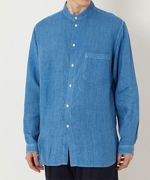 BLUE BLUE JAPAN(ブルーブルージャパン)の「ホンアイリネン スタンドカラー ロングスリーブシャツ(シャツ/ブラウス・メンズ・C/A/B・XL/L/S/M)」の6枚目の写真