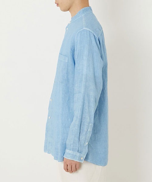 BLUE BLUE JAPAN(ブルーブルージャパン)の「ホンアイリネン スタンドカラー ロングスリーブシャツ(シャツ/ブラウス・メンズ・C/A/B・XL/L/S/M)」の9枚目の写真
