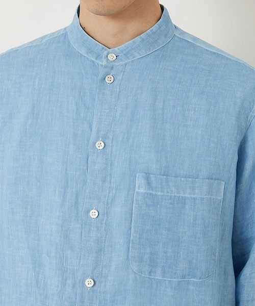 BLUE BLUE JAPAN(ブルーブルージャパン)の「ホンアイリネン スタンドカラー ロングスリーブシャツ(シャツ/ブラウス・メンズ・C/A/B・XL/L/S/M)」の11枚目の写真