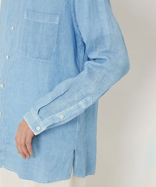 BLUE BLUE JAPAN(ブルーブルージャパン)の「ホンアイリネン スタンドカラー ロングスリーブシャツ(シャツ/ブラウス・メンズ・C/A/B・XL/L/S/M)」の13枚目の写真