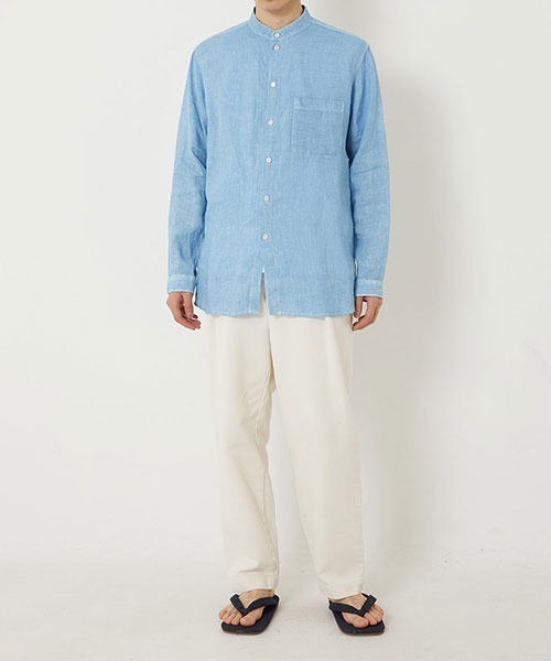 BLUE BLUE JAPAN(ブルーブルージャパン)の「ホンアイリネン スタンドカラー ロングスリーブシャツ(シャツ/ブラウス・メンズ・C/A/B・XL/L/S/M)」の14枚目の写真