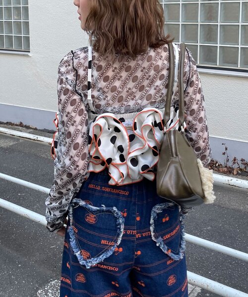 HELLO.SANFRANCISCO（ハローサンフランシスコ）の「【HELLO.SANFRANCISCO/ハローサンフランシスコ】ドット柄フリルビスチェ（その他・レディース・ホワイト/パープル/ブラック・ONE SIZE）」の9枚目の写真