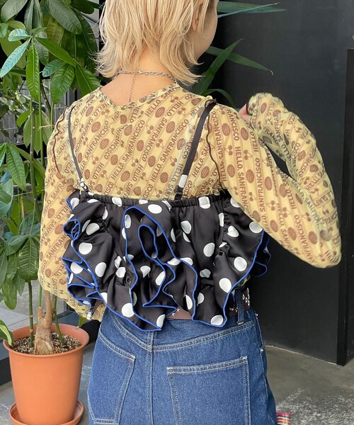 HELLO.SANFRANCISCO（ハローサンフランシスコ）の「【HELLO.SANFRANCISCO/ハローサンフランシスコ】ドット柄フリルビスチェ（その他・レディース・ホワイト/パープル/ブラック・ONE SIZE）」の16枚目の写真